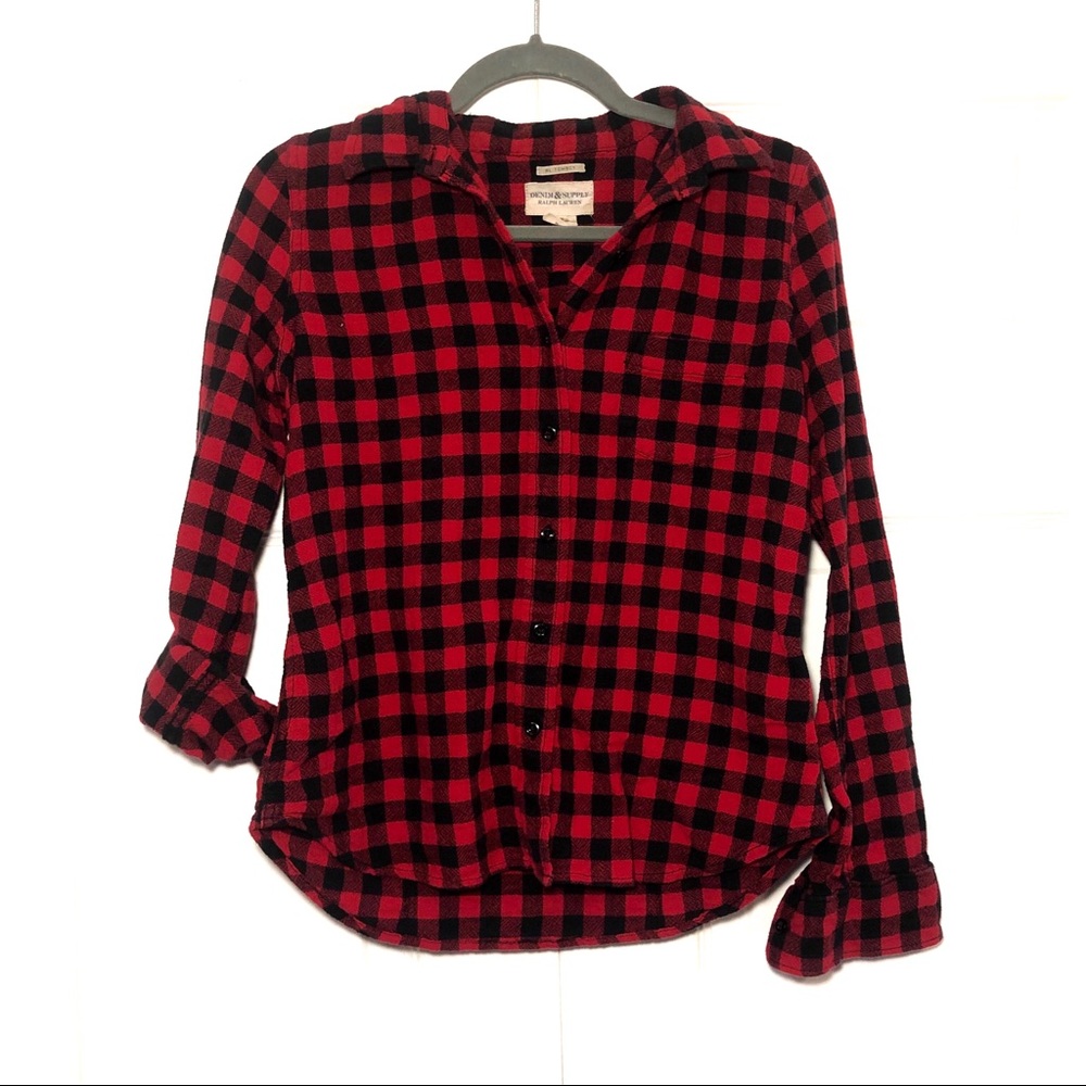 Women’s Ralph Lauren Plaid Flannel Top Medium